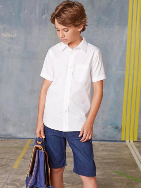 Kariban Kid's Short Sleeve Poplin Shirt