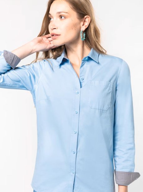 Kariban Ladies’ Nevada long sleeve Cotton Shirt
