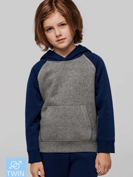 Proact Kids' two-tone hooded sweatshirt (65/35)