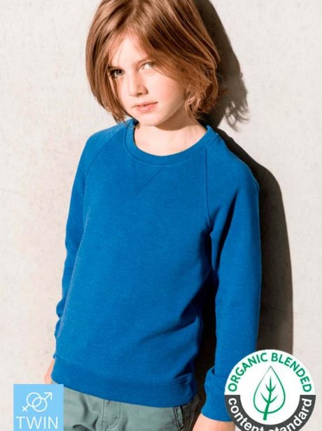 Kariban Kids' organic raglan sleeve sweatshirt (80/20)