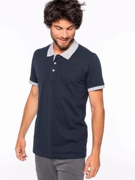 Kariban Men's two-tone piqué polo shirt (180g)