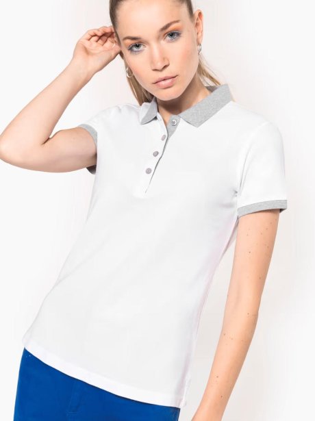 Kariban Ladies’ two-tone piqué polo shirt (180g)