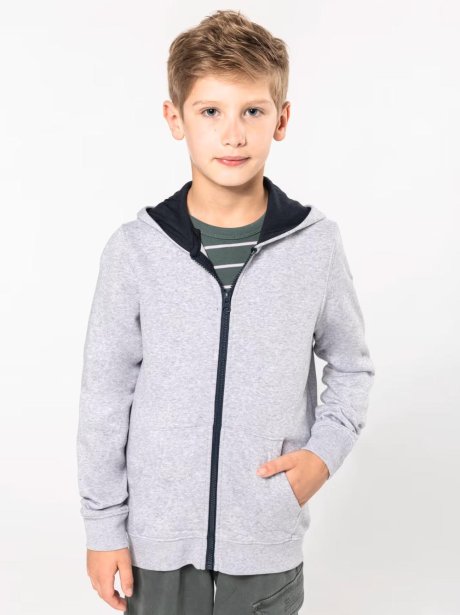 Kariban Kids’ full zip hooded sweatshirt (80/20)