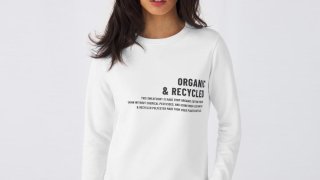Sweatshirt de Senhora sem Capuz French Terry Orgânica B&C (80/20)