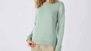 Sweatshirt de Senhora sem Capuz French Terry Orgânica B&C (80/20)