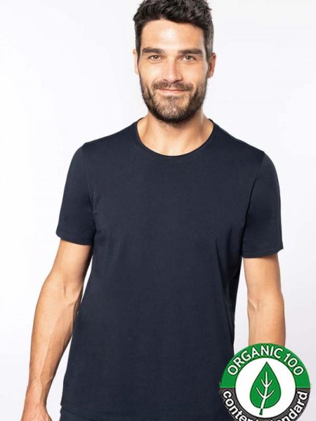 T-Shirt de Algodão Orgânico com Decote sem Costuras Kariban
